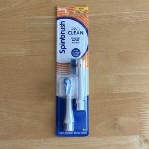 Spinbrush Pro Clean Rotating Replacement Toothbrush Heads Soft Color-Wear 2-Pack